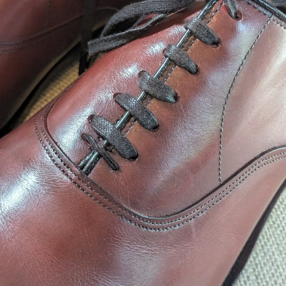 Allen Edmonds Carlyle Oxford Brown Leather Toe Dress Shoes Mens 9 E